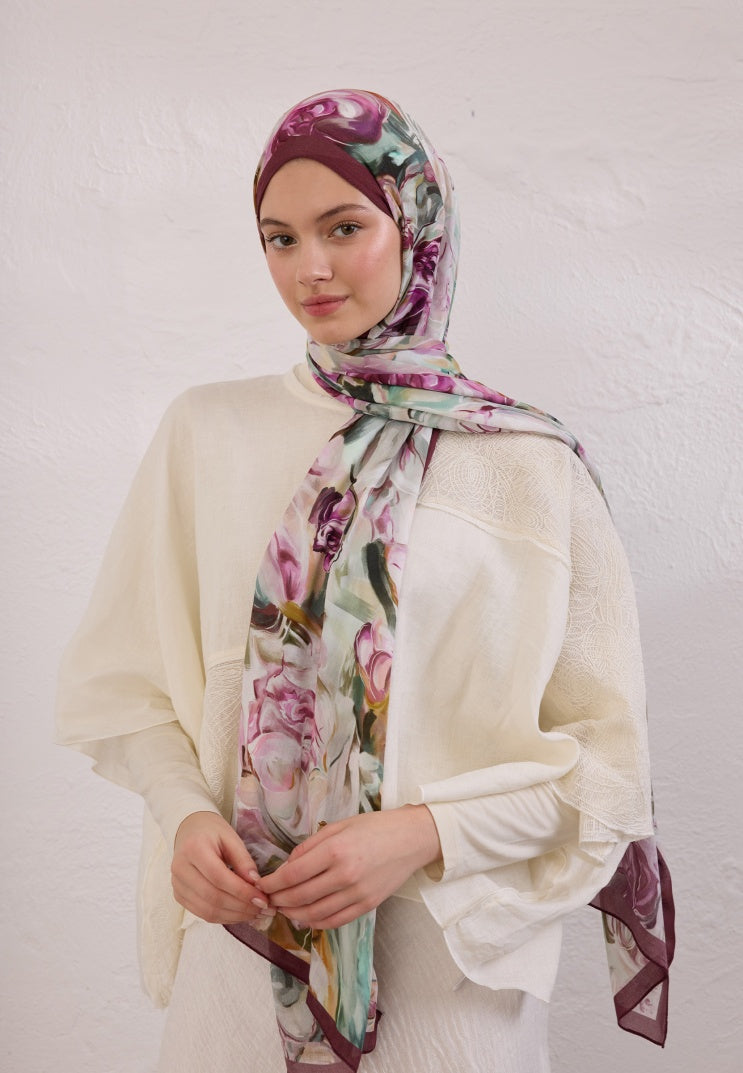 NERISSA PATTERNED RAMI HIJAB DAMSON