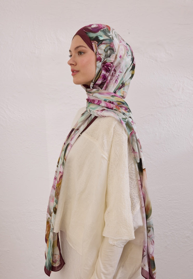 NERISSA PATTERNED RAMI HIJAB DAMSON