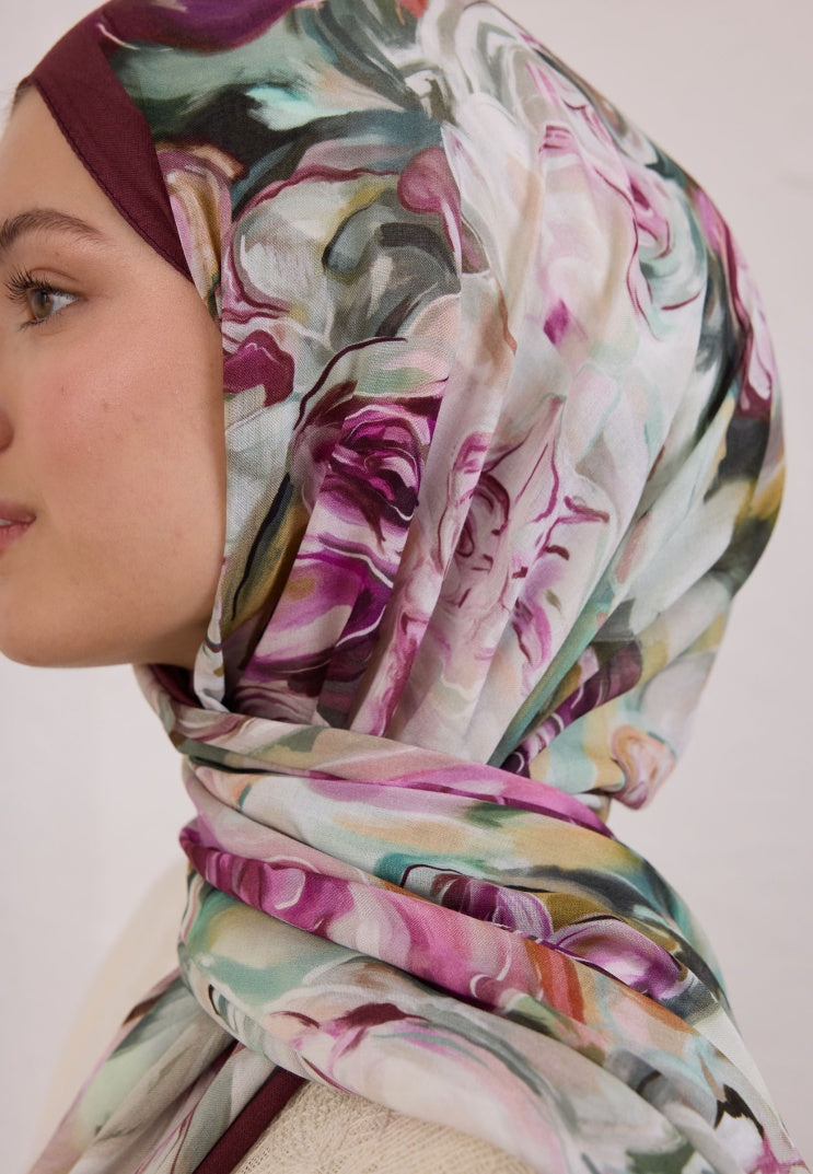 NERISSA PATTERNED RAMI HIJAB DAMSON