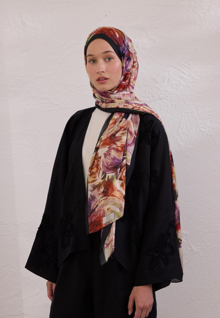 NERISSA PATTERNED RAMI HIJAB BLACK