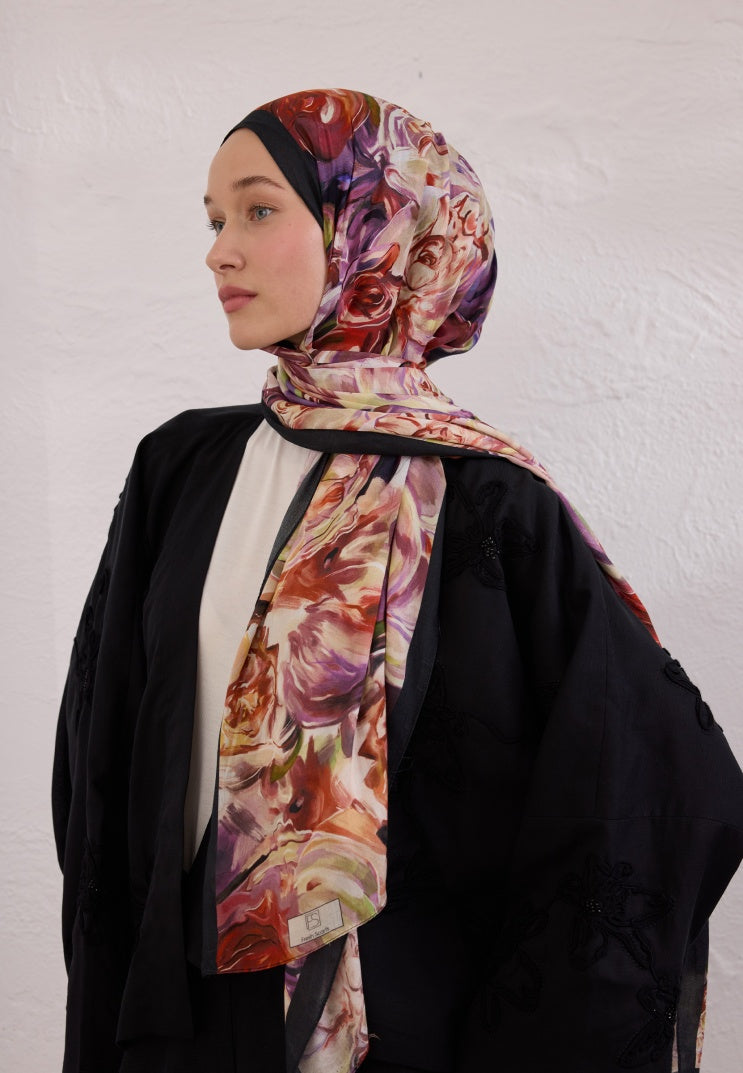NERISSA PATTERNED RAMI HIJAB BLACK