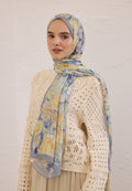 PURE FLORA PATTERN RAMI HIJAB SOFT BLUE