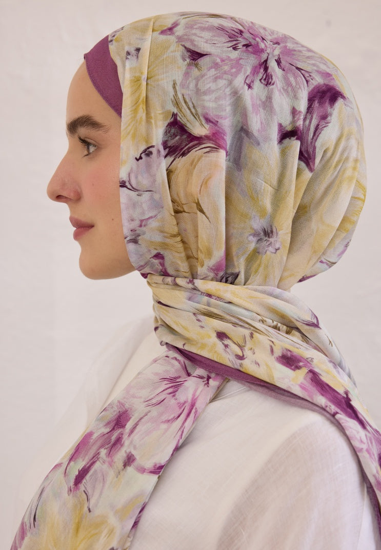 PURE FLORA PATTERNED RAMI HIJAB DAMSON