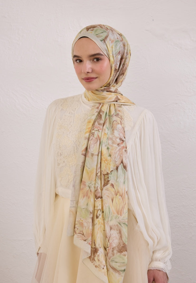 PURE FLORA PATTERNED RAMI HIJAB BUTTER