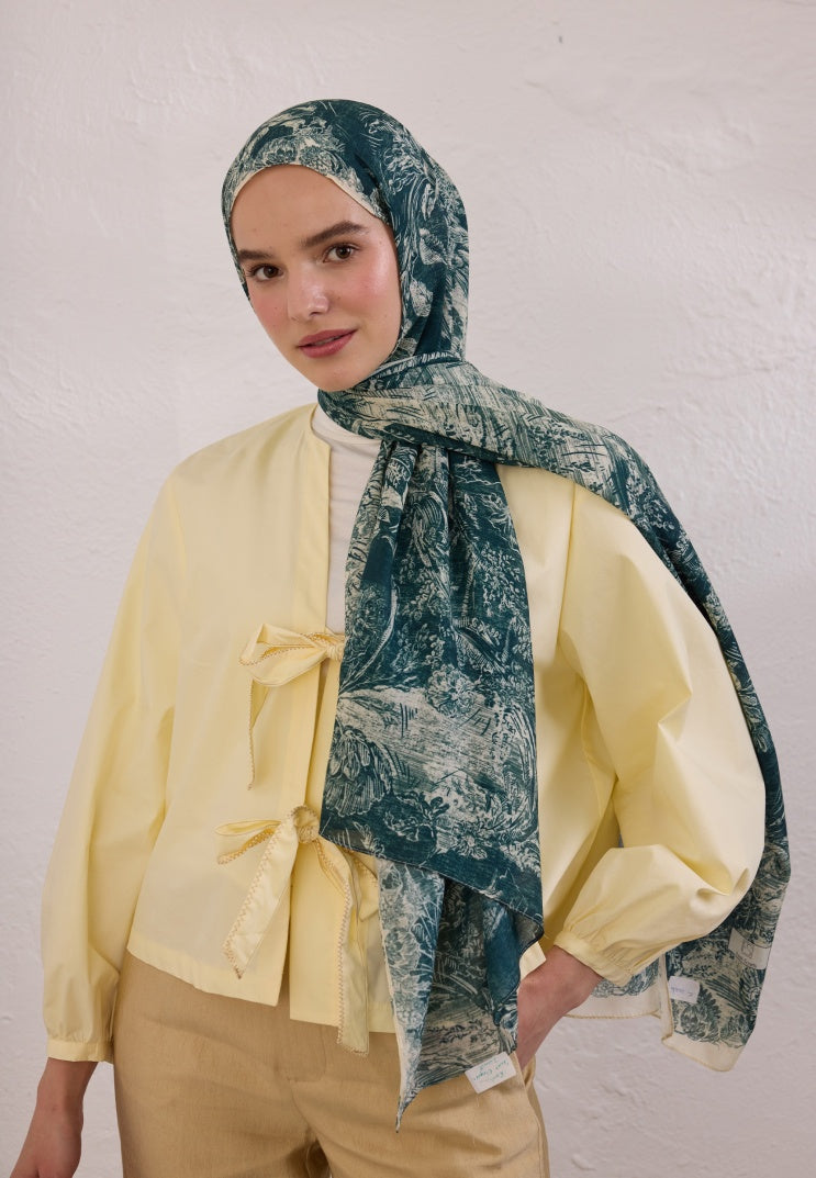SECRET ELEGANCE PATTERNED RAMI HIJAB EMERALD
