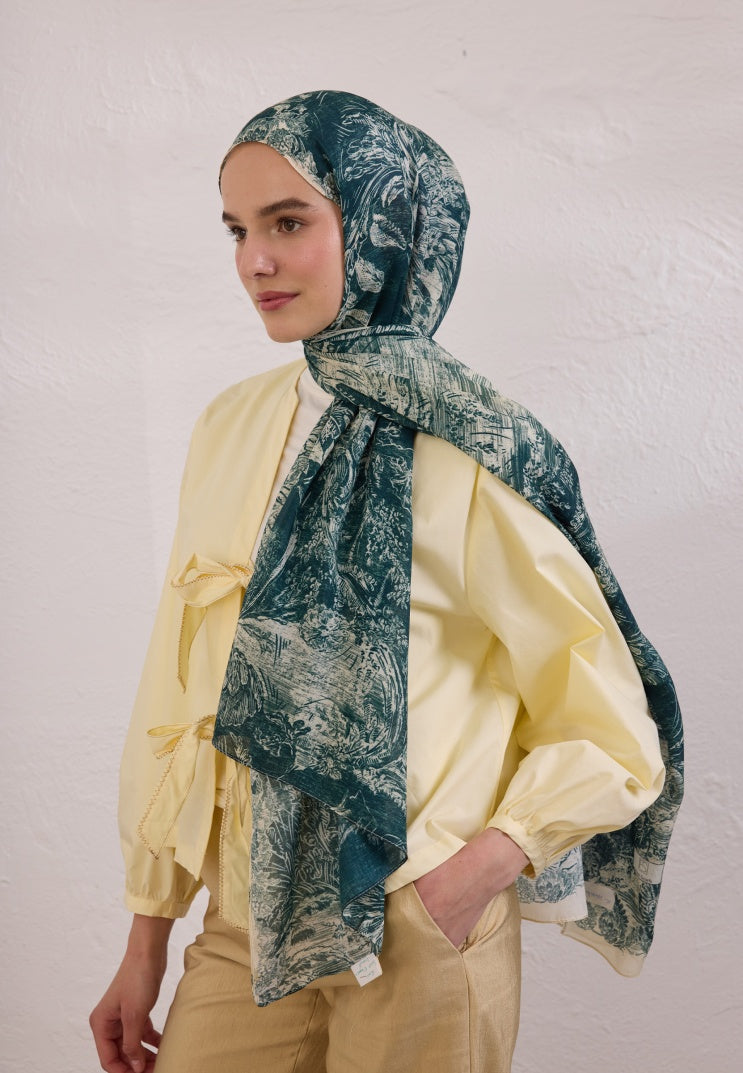 SECRET ELEGANCE PATTERNED RAMI HIJAB EMERALD