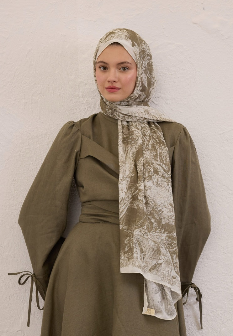 SECRET ELEGANCE PATTERNED RAMI HIJAB MINK