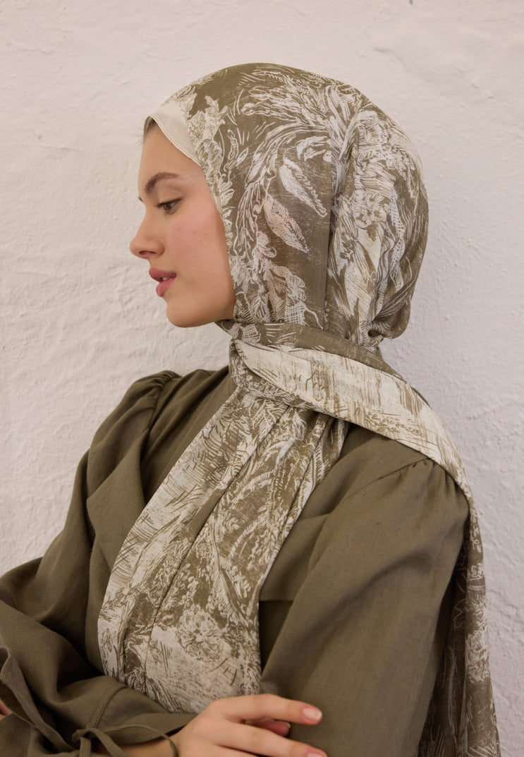 SECRET ELEGANCE PATTERNED RAMI HIJAB MINK