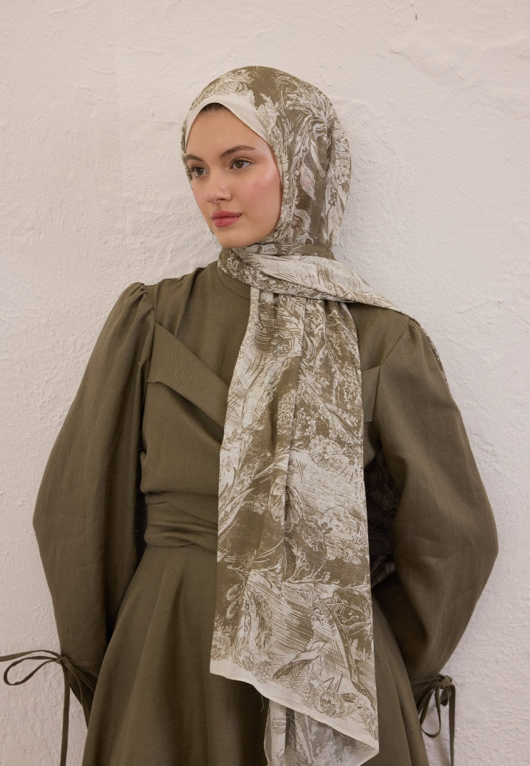 SECRET ELEGANCE PATTERNED RAMI HIJAB MINK