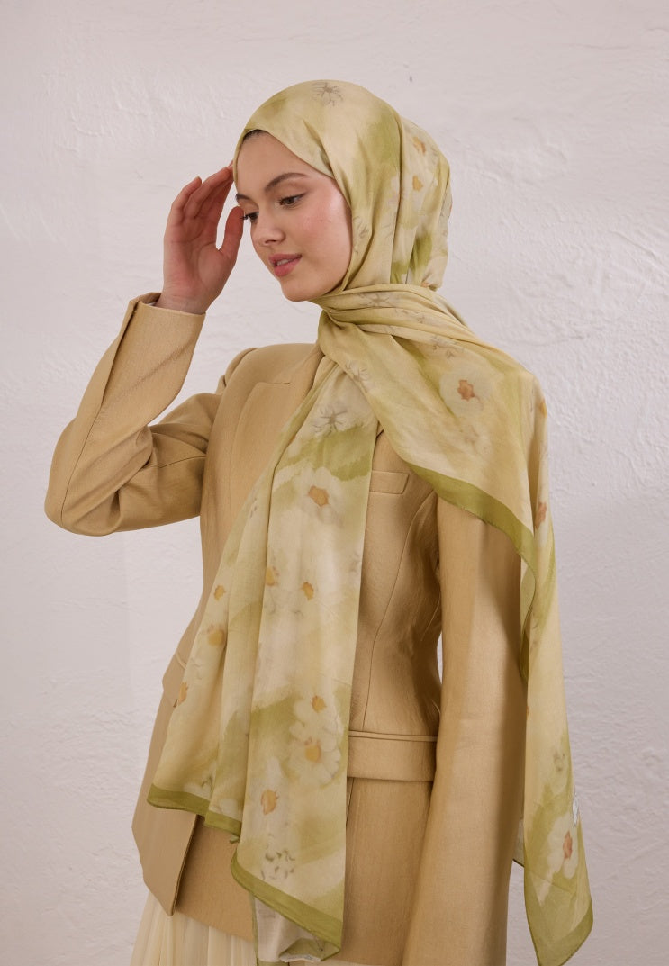 SOFT DAISY PATTERN RAMI HIJAB SAGE