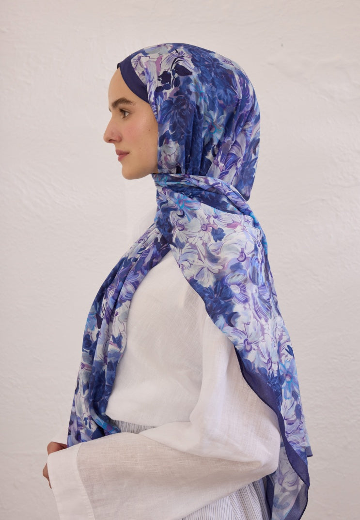 SUMMER BLOOM PATTERNED RAMI HIJAB LAVENDER