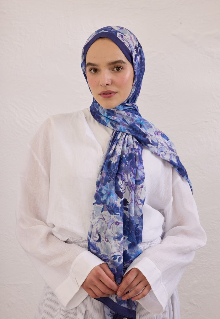 SUMMER BLOOM PATTERNED RAMI HIJAB LAVENDER