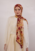 SUMMER BLOOM PATTERN RAMI HIJAB Claret Red