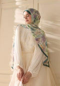 VINTAGE GARDEN PATTERN RAMI HIJAB GREEN