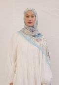 VINTAGE GARDEN PATTERN RAMI HIJAB SKY BLUE