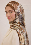 VINTAGE GARDEN PATTERN RAMI HIJAB BROWN