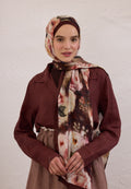 VINTAGE ROSE PATTERN RAMI HIJAB Claret Red