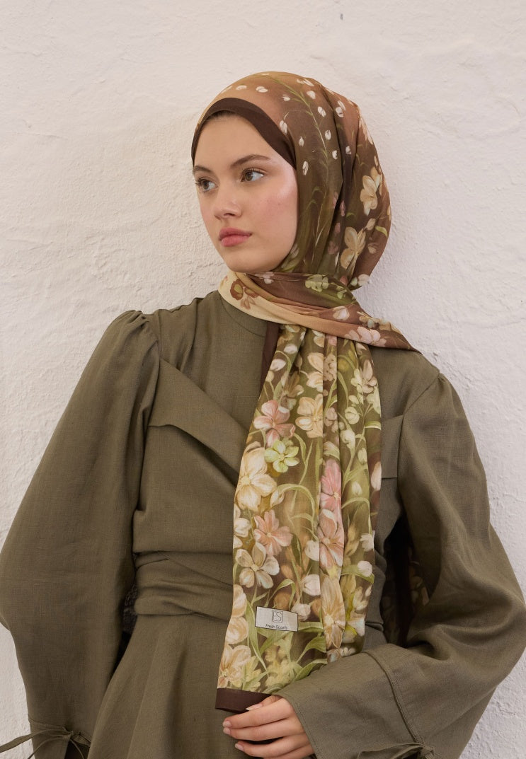 WISTERIA PATTERN RAMI HIJAB BROWN