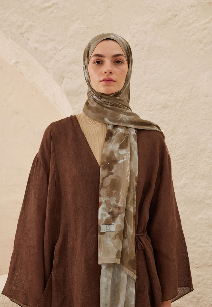 LIZZY PATTERN RAMI HIJAB MILK COFFEE