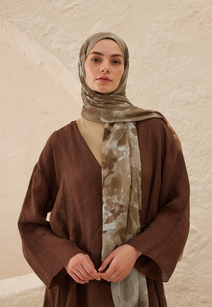 LIZZY PATTERN RAMI HIJAB MILK COFFEE