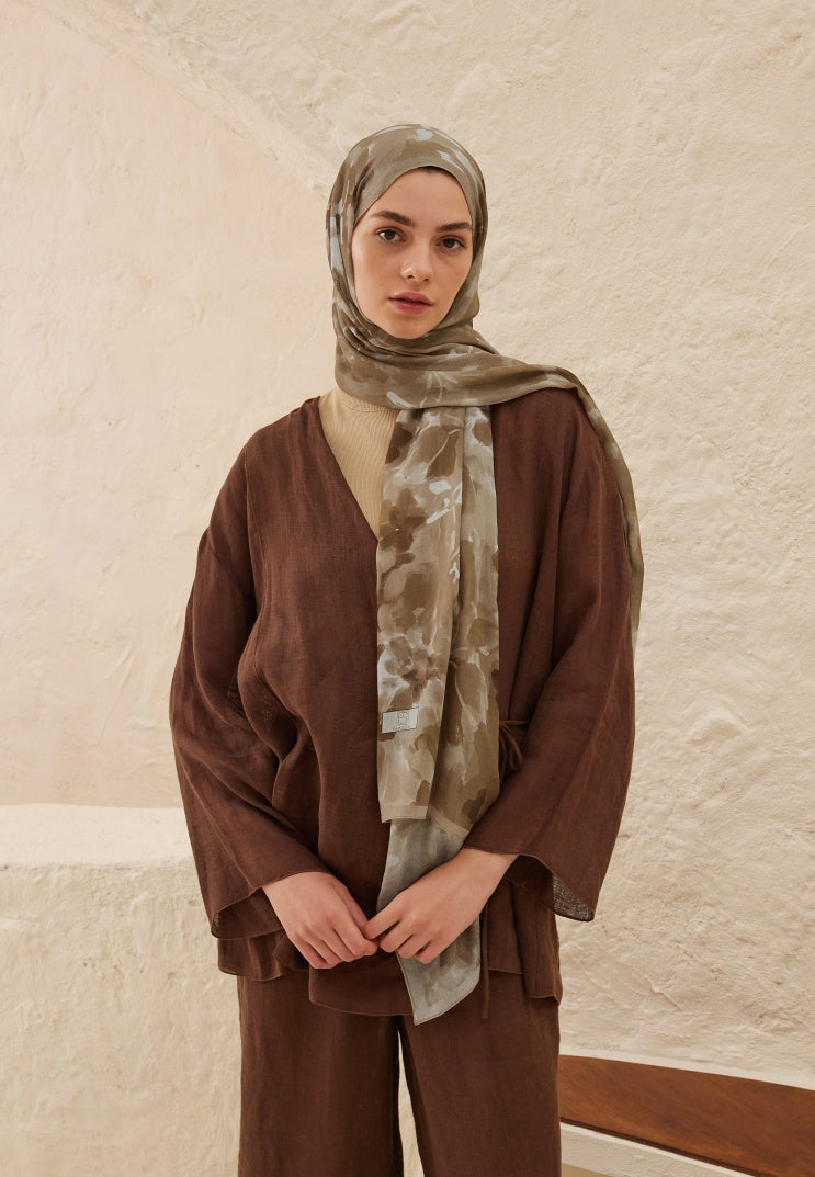 LIZZY PATTERN RAMI HIJAB MILK COFFEE