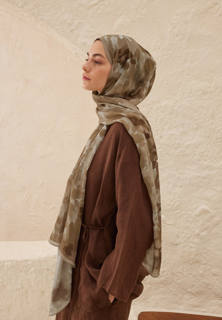 LIZZY PATTERN RAMI HIJAB MILK COFFEE