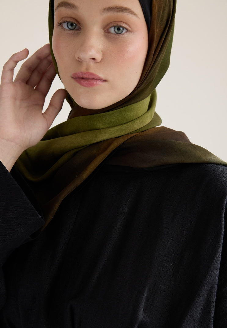 COLOR BRUSH PATTERN RAMI HIJAB KHAKI