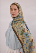 VINTAGE GARDEN PATTERN RAMI HIJAB HAZELNUT SHELL