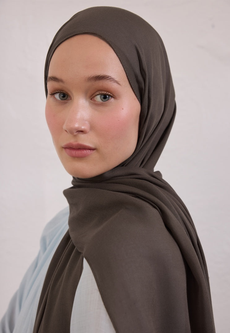 SOFT VISCOSE HIJAB DUSTY BROWN