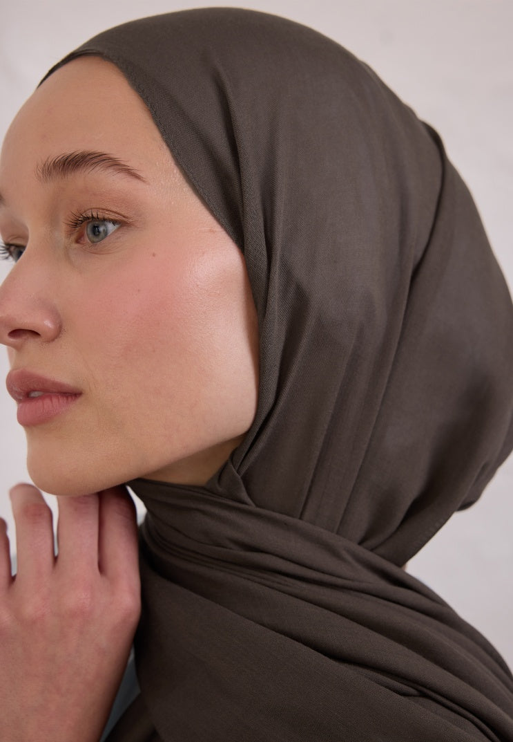 SOFT VISCOSE HIJAB DUSTY BROWN