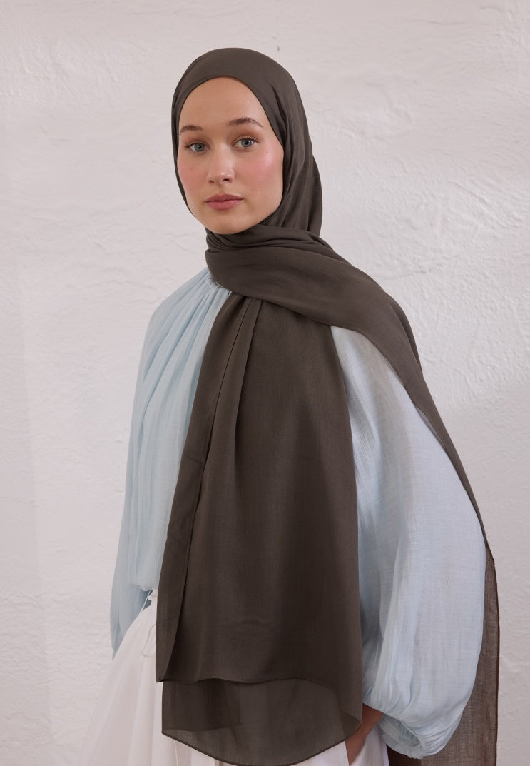 SOFT VISCOSE HIJAB DUSTY BROWN