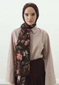 FLOWER RAIN PATTERNED COTTON VISCOSE HIJAB BURGUNDY