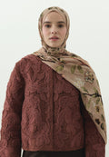 FLOWER RAIN PATTERNED COTTON VISCOSE HIJAB SALMON