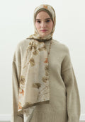 FALL BREEZE PATTERNED COTTON VISCOSE HIJAB BEIGE