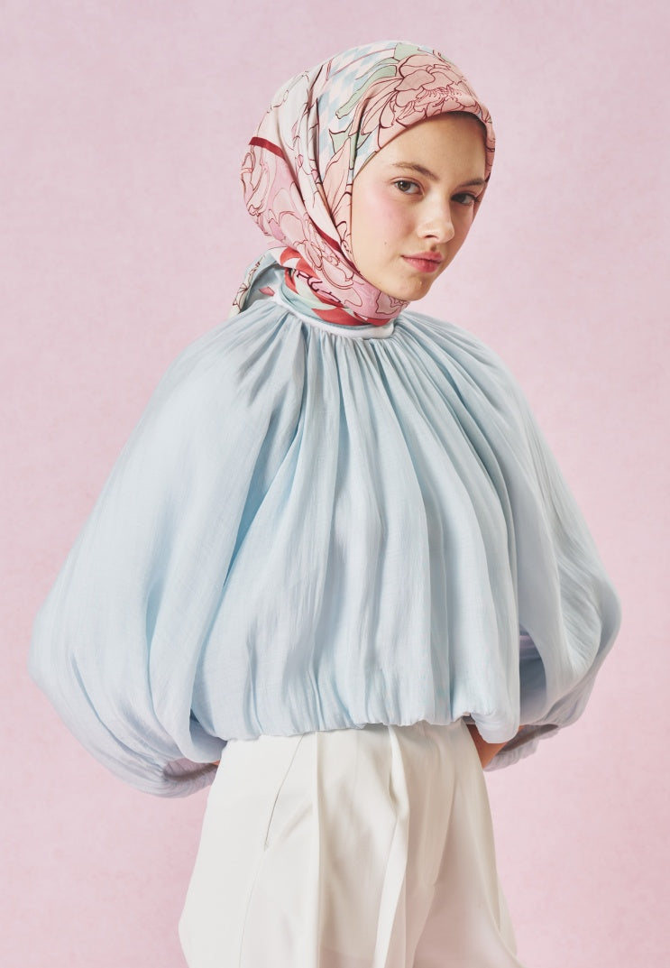 TALES OF LOVE PATTERNED FLOSS VISCOSE SCARF BLUSH