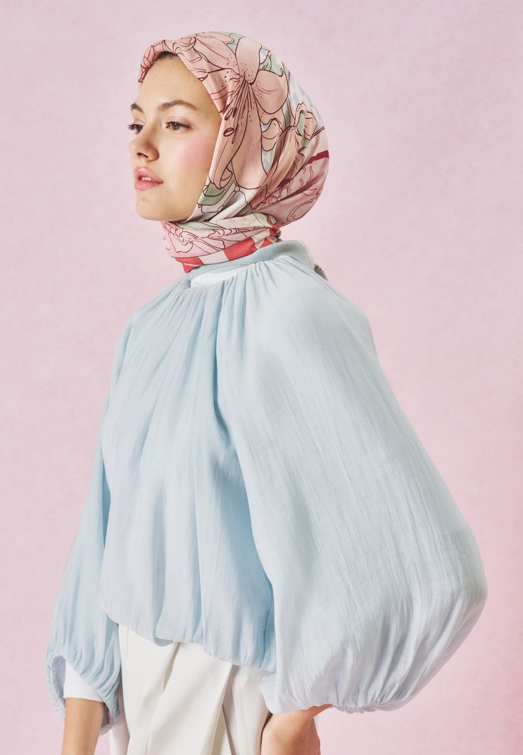TALES OF LOVE PATTERNED FLOSS VISCOSE SCARF BLUSH