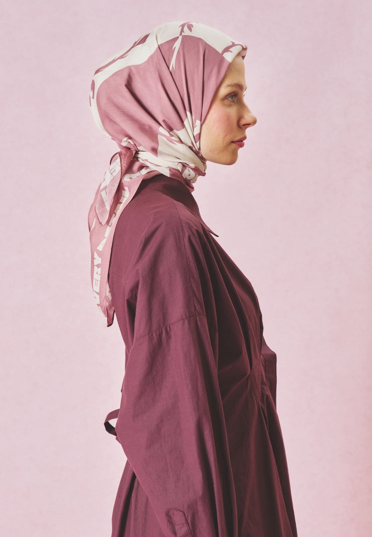 LOVE REVERIE PATTERNED FLOSS VISCOSE SCARF DREAMY PINK