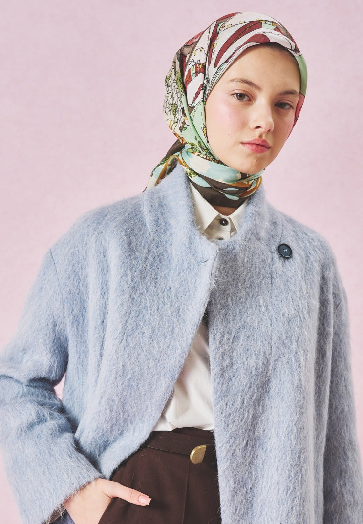 STARLIGHT HARMONY PATTERNED FLOSS VISCOSE SCARF SECRET FOREST