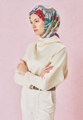BEAUTY AND THE BEAST PATTERNED FLOSS VISCOSE SCARF DREAMY PINK