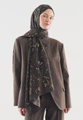GISELE PATTERNED COTTON VISCOSE HIJAB DARK BROWN