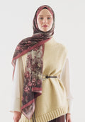 EVELYNE PATTERNED COTTON VISCOSE HIJAB DUSTY ROSE