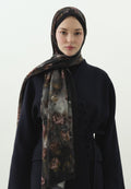 EVELYNE PATTERNED COTTON VISCOSE HIJAB ANTHRACITE