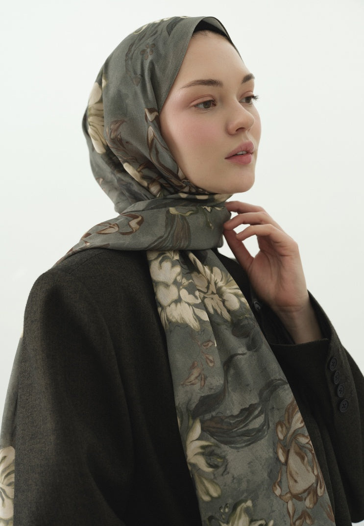 NORAH PATTERNED COTTON VISCOSE HIJAB MINT GREEN