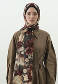ROSE BREEZE PATTERNED COTTON VISCOSE HIJAB BLACK
