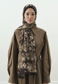 TINY DAISY PATTERNED COTTON VISCOSE HIJAB MINK