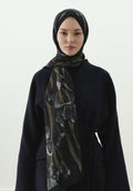 ZELINDA PATTERNED COTTON VISCOSE HIJAB BLACK