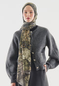 SOFT HIBISCUS PATTERNED COTTON VISCOSE HIJAB SMOKE