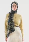 SOFT HIBISCUS PATTERNED COTTON VISCOSE HIJAB OIL