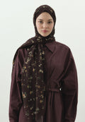 TINY BLOOMS PATTERNED COTTON VISCOSE HIJAB BURGUNDY