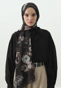 ROSINE PATTERNED COTTON VISCOSE HIJAB ANTHRACITE